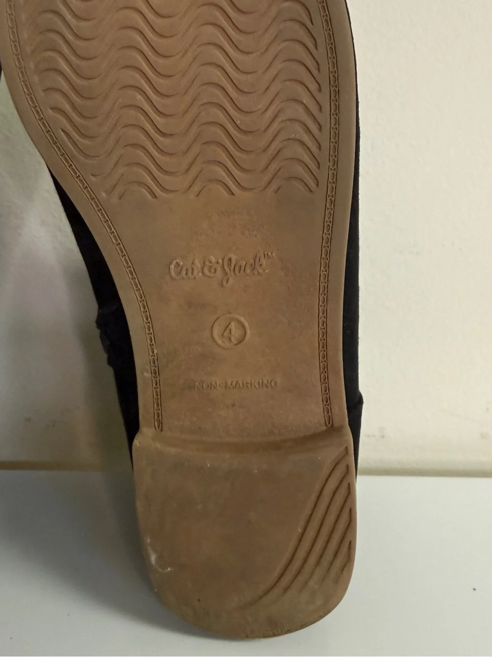 Cat & Jack: Kids' Black Zipper Boots, Size 4